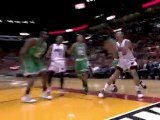 Rajon Rondo avoids the contact in the paint and gets the und