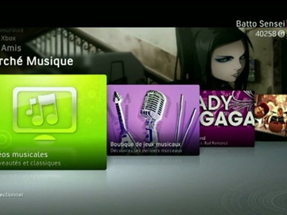 Explication de l'interface Xbox360