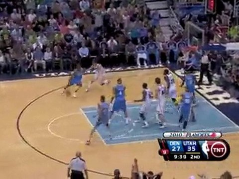 Ronnie Price swats away the shot by a driving Ty Lawson.