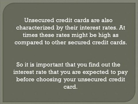 Unsecured Credit Cards For People With Bad Credit