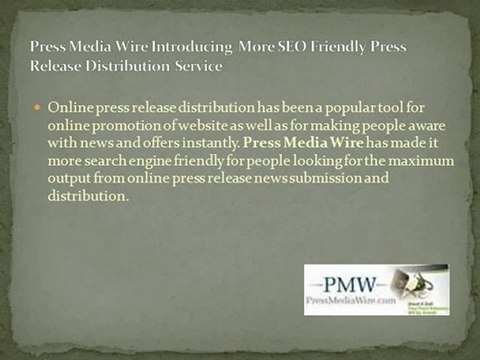 PMW - Press Release Distribution| Press Release Submission|