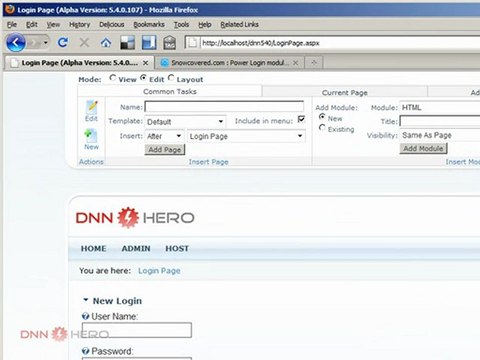 DotNetNuke Tutorial, Power Login module - second shot