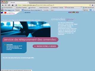 e-services: www.amendes.gouv.fr, télépaiement de vos amendes