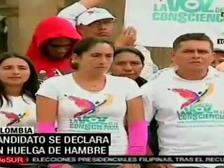 Candidato independiente inicia huelga de hambre en Colombia