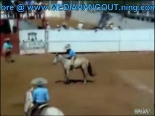 Cowboy Nailed by Bucking Bronco