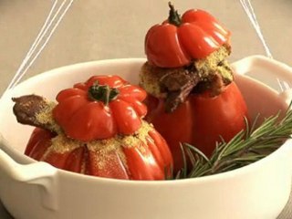 Recette de Tomates farcies aux aiguillettes de canard