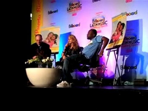 Paulina Rubio & Wyclef - Latin Billboards - Press Conference