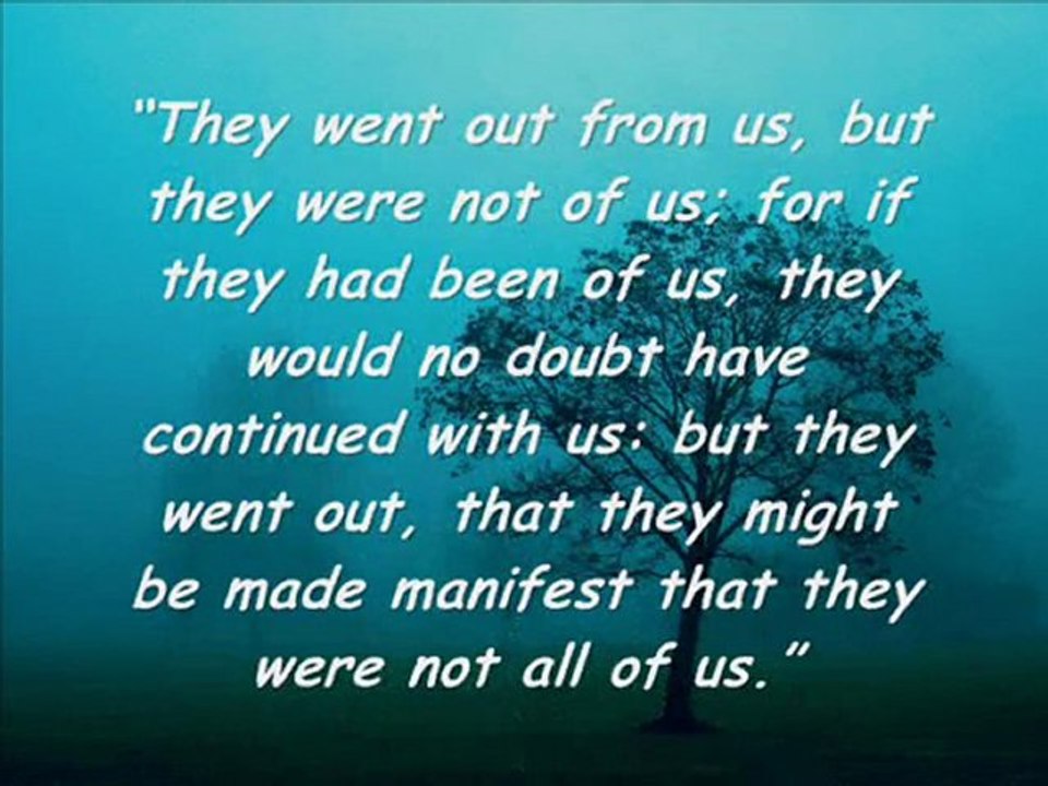 The question concerns I John 2:19