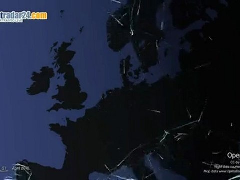 Evolution du trafic aérien pendant le volcan islandais