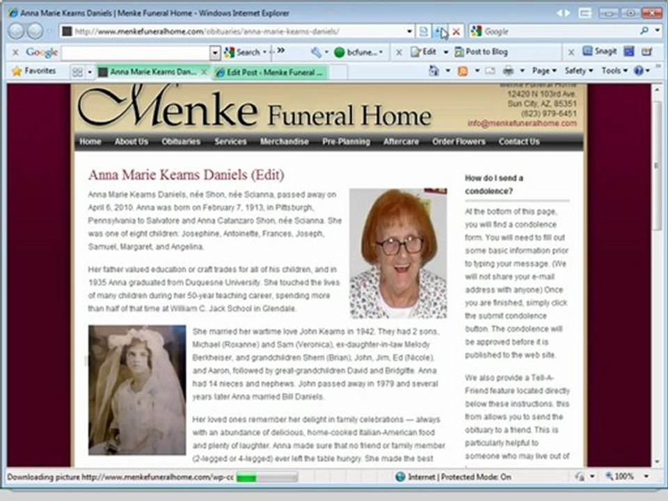 Funeral Home Websites Training  Videos: Add Photos to Obits