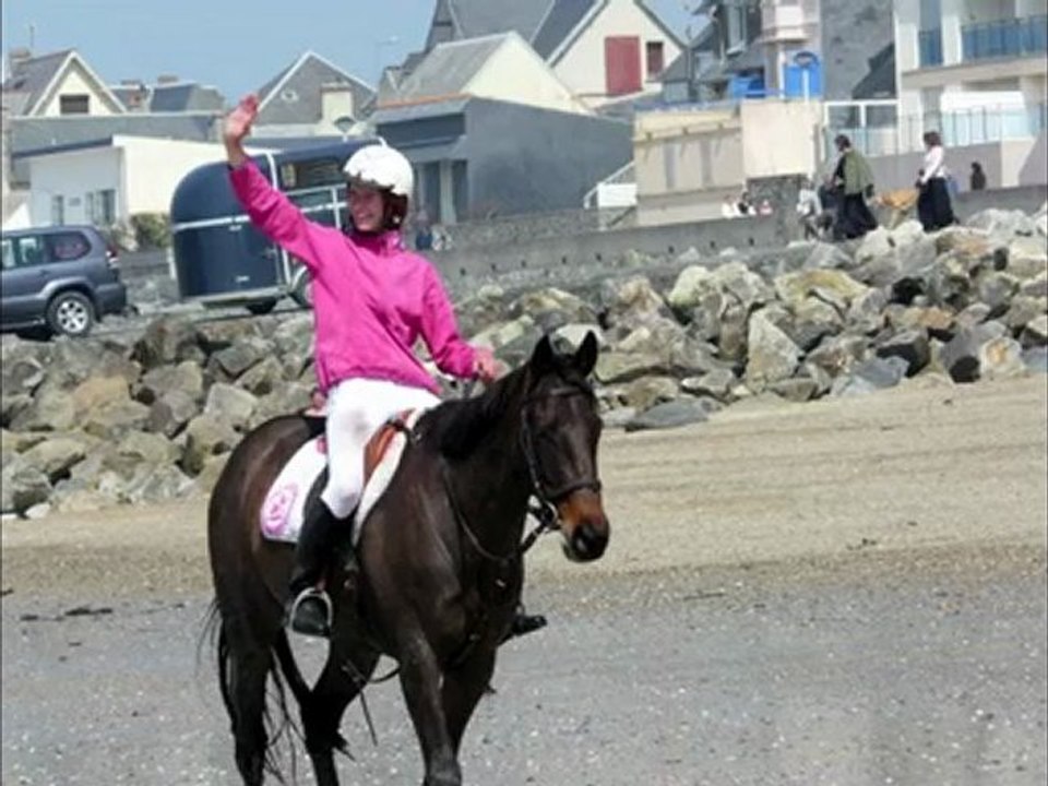 skimboard tracté par cheval -avril 2010- Coutainville