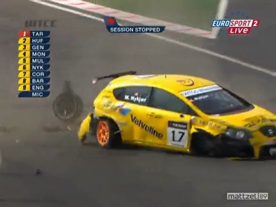 wtcc maroc qualif big crash