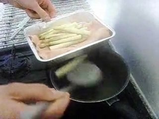 recette mois de mai, croquant d'asperges, jambon fume.