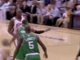 Shaquille O'Neal takes the pass and finishes with a powerful