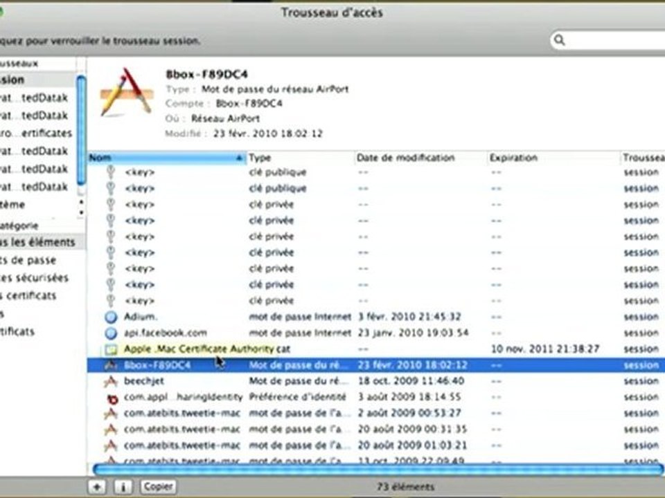 Le Trousseau de Mac OS X