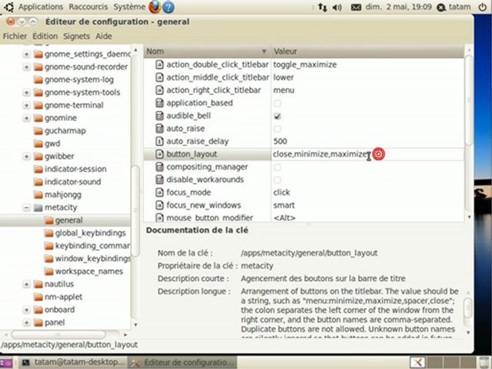 Comment remetre les boutons à droite Ubuntu 10.04