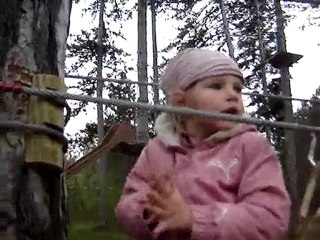 Arrivé d'un pont népalais à l'accrobranche