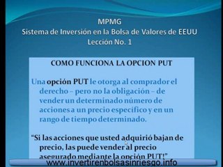 Curso como invertir en la bolsa -Puts-