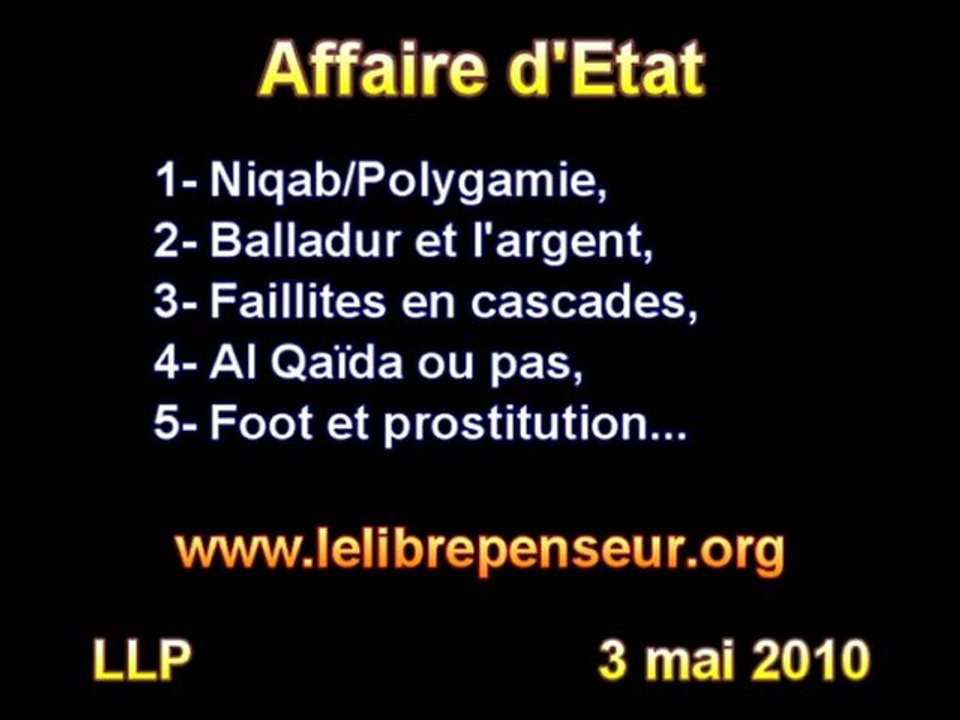 Polygamie - Affaire d'Etat - LLP - 3 Mai 2010