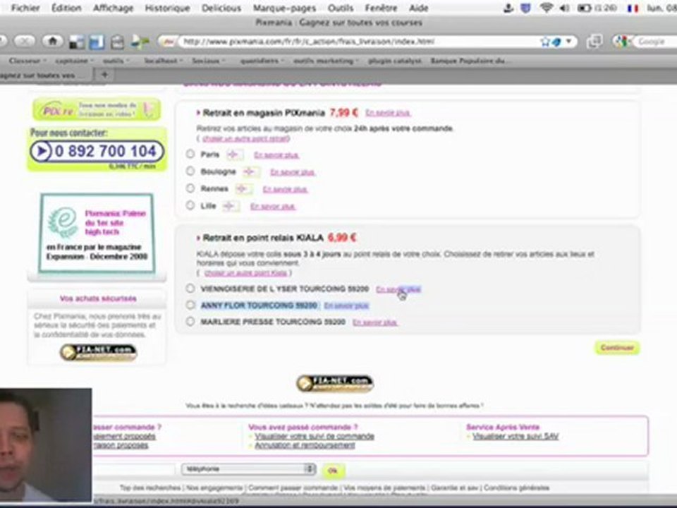 Tests processus de commande (Pixmania)