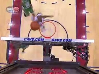 LeBron James makes no mistake on this block against Boston's
