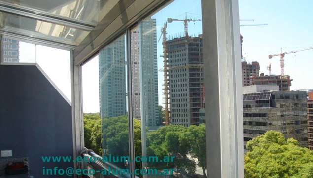 Cerramientos de Balcones, Galerías y Quinchos de Cristal Templado y Techo Fijo de Cristal DVH eco-alum®