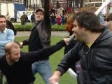 Flash mob protests in Parliament Square