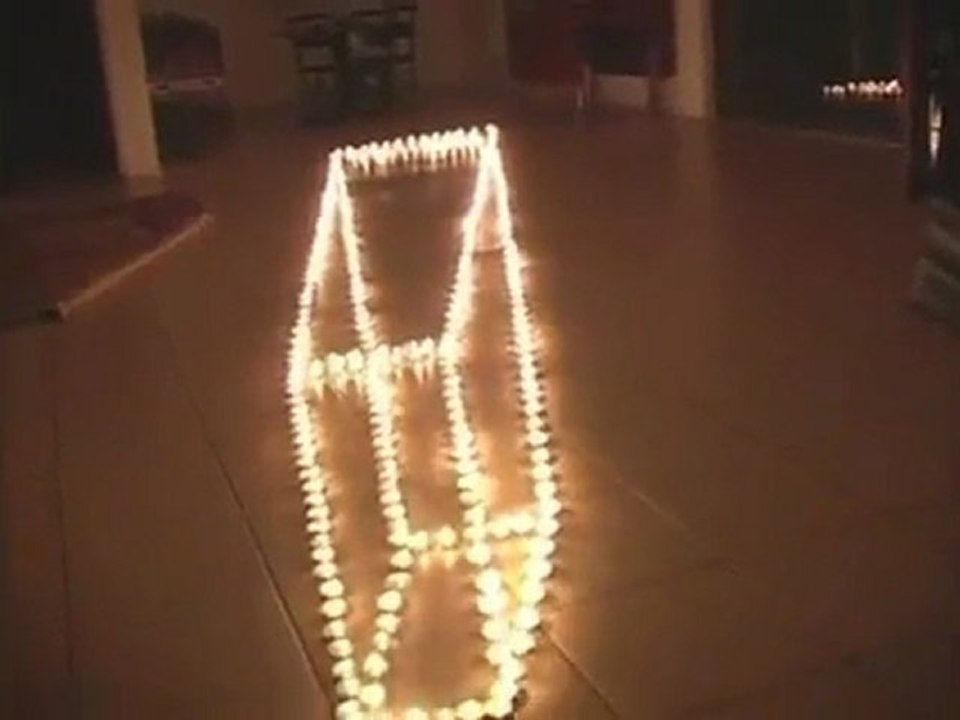 Illusion d'optique avec des bougies