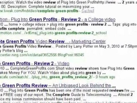 Plug Into Green Profits - Google Video Review