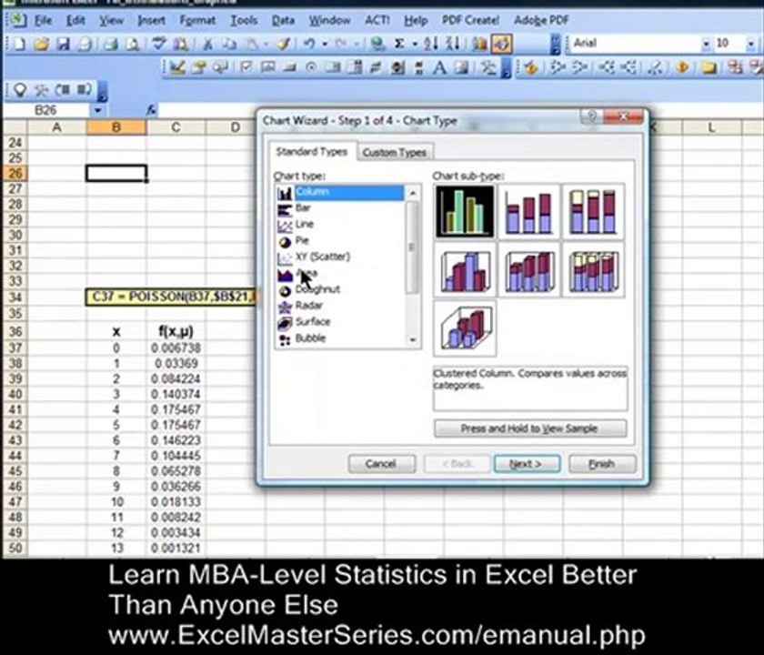 How To Graph the Poisson Distribution PDF in Excel