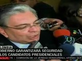 Colombia garantiza seguridad a candidatos a presidencia (min