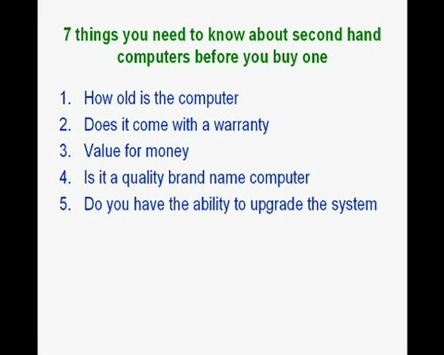 Buying Second hand computers and laptops