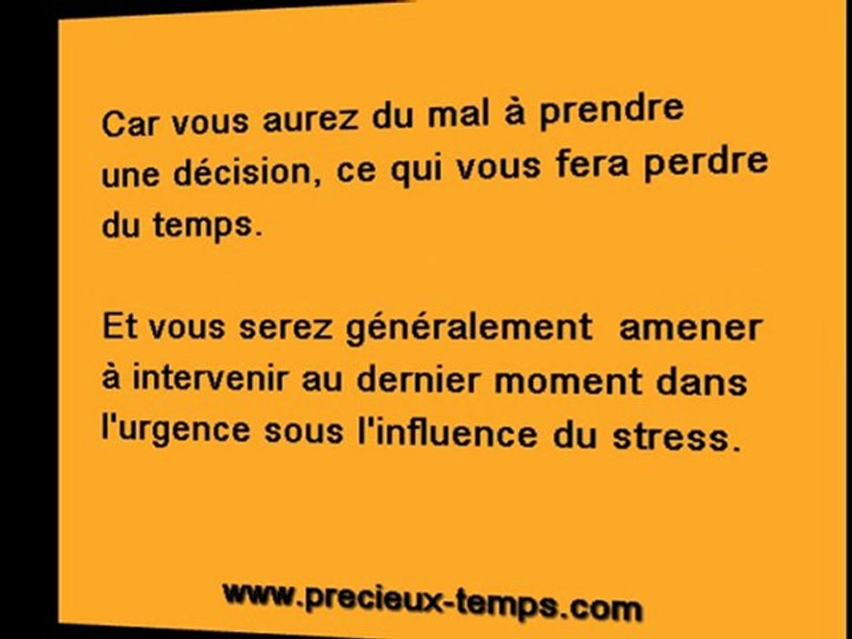 Organisation du temps pour vaincre le stress