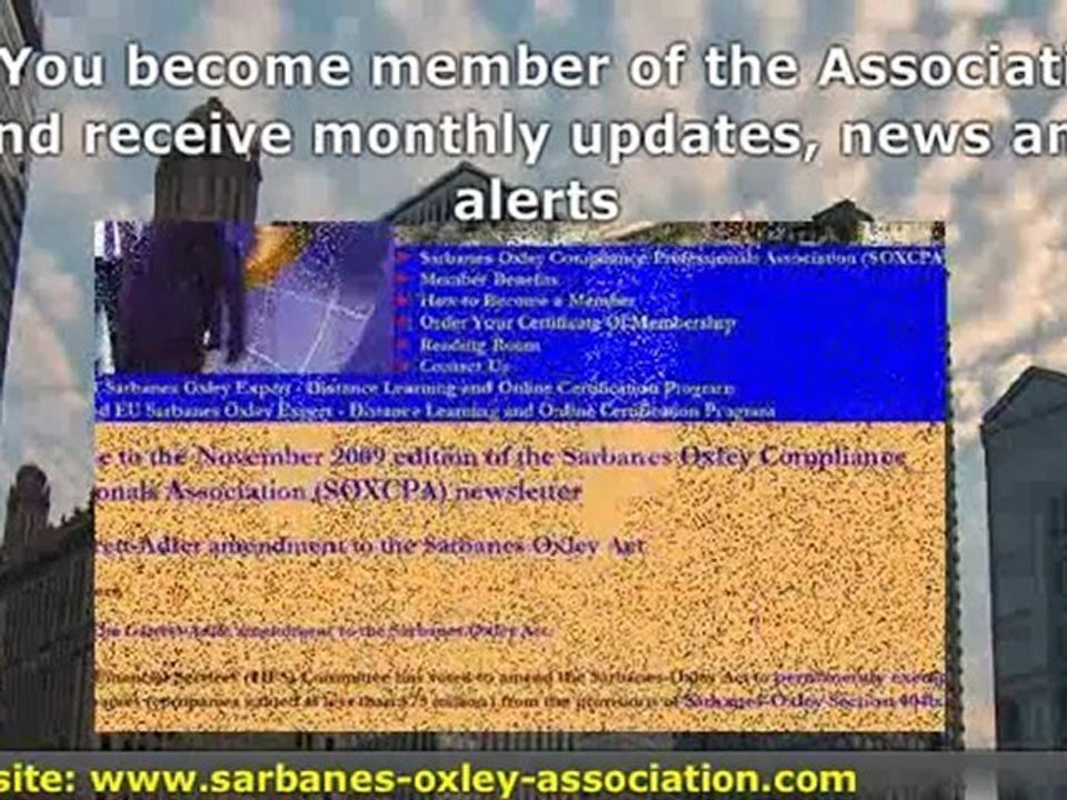 Sarbanes Oxley Act - Certified Sarbanes Oxley Expert (CSOE)