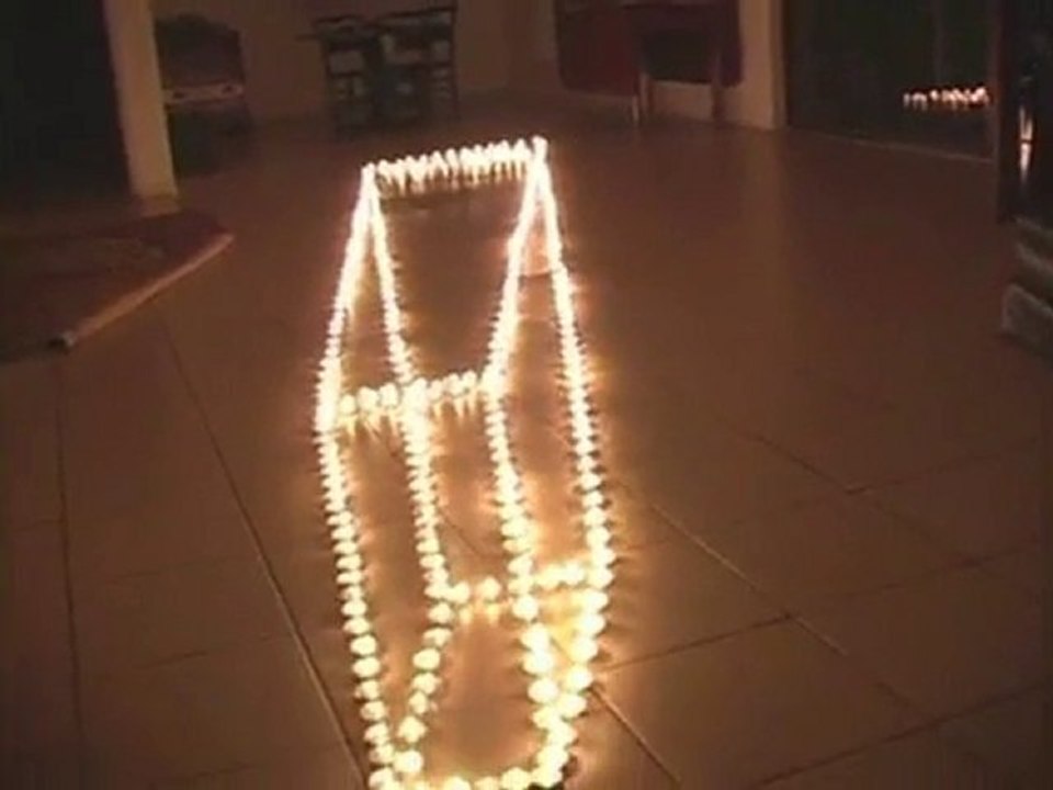 Illusion d'optique avec des bougies