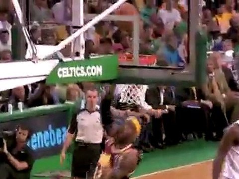 LeBron flies through the lane for two.