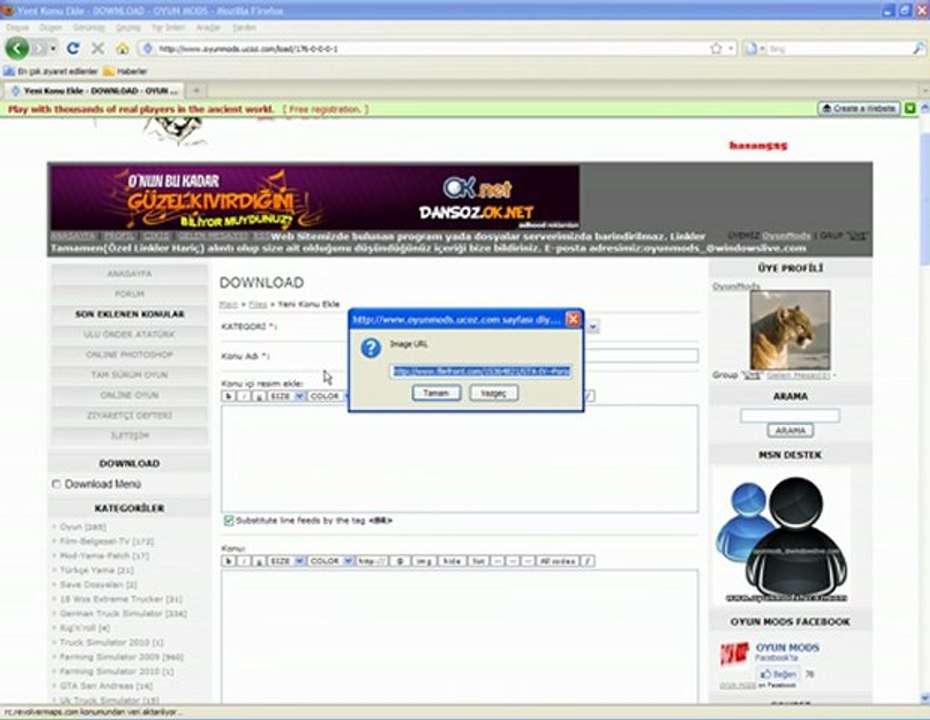 Oyun Mods (Konu Ekleme)
