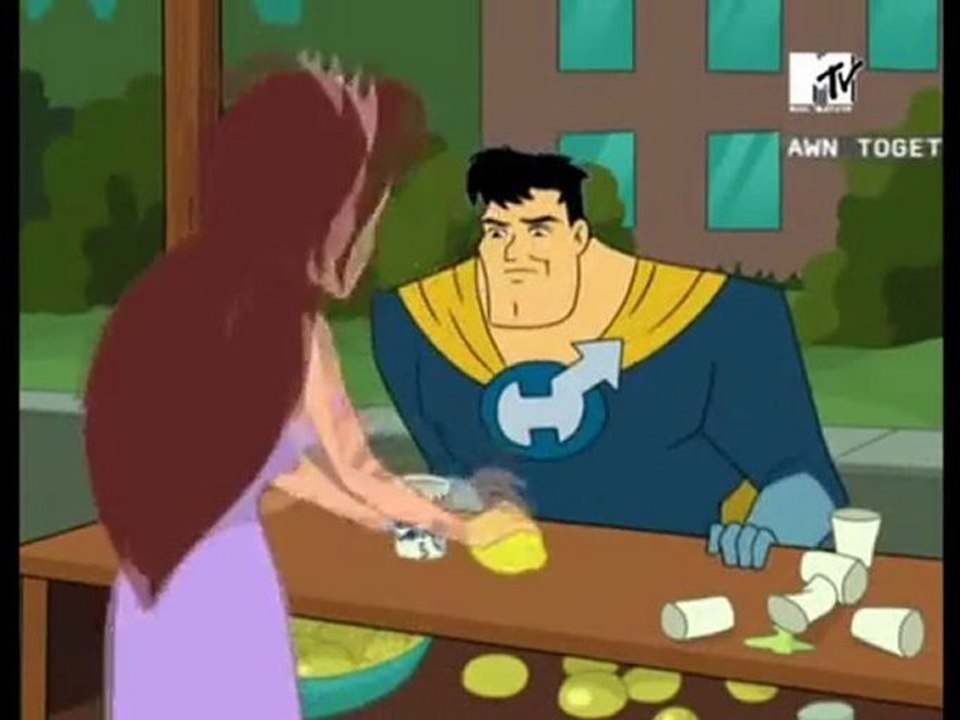 Drawn Together Captian Hero am Zitronenstand