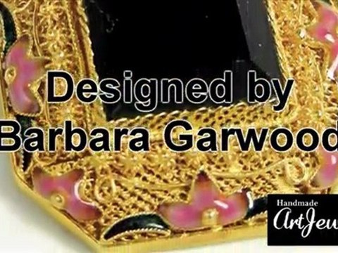 Onyx Gold Filigree Pendant Barbara Garwood Jewelry BD-65