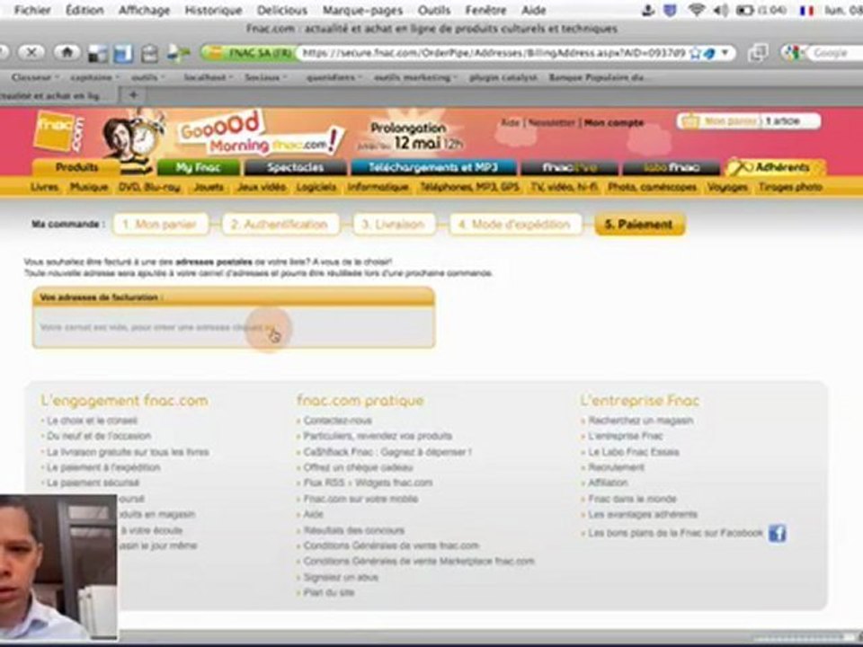 Tests processus de commande FNAC