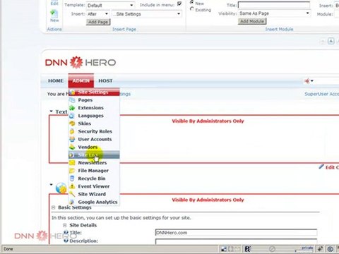 DotNetNuke Tutorial - How to activate the site log feature