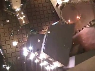 toy army men parachute from top of the Luxor in Las Vegas