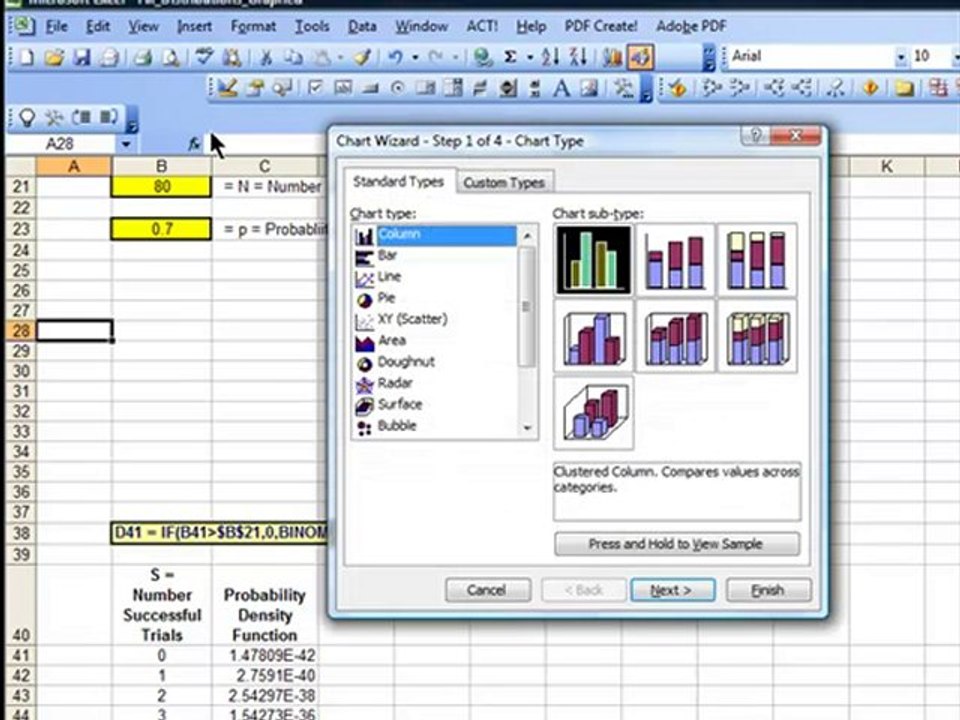 How To Graph the Binomial Distribution PDF in Excel