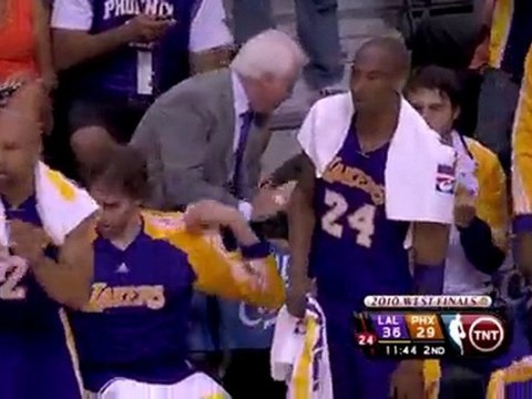 Shannon Brown and he flies in for the putback slam.