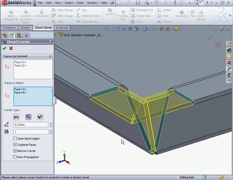 solidworks 2010 Tutorial sheet metal Corners