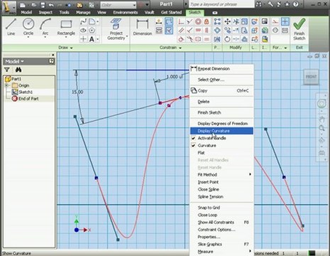 Autodesk Inventor Tutorials Spline Curvature