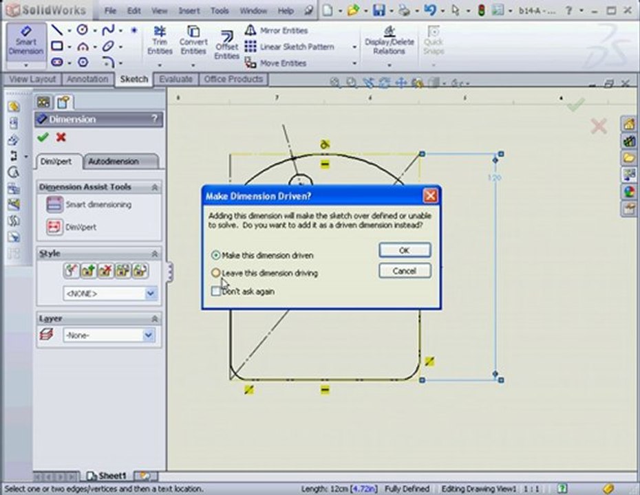 solidworks Tutorial Add Sketch Drawing
