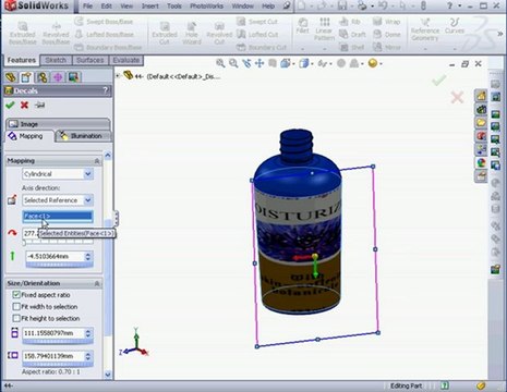 solidworks 2010 Tutorial PhotoWorks Decal