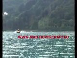 Water skiing with hovercraft as water ski boats