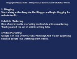 Blogging For Website Traffic - Increase WebTraffic
